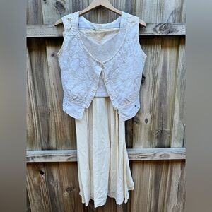 Vintage Sharon Smith of Sante Fe Handmade White Lace Three Piece Set